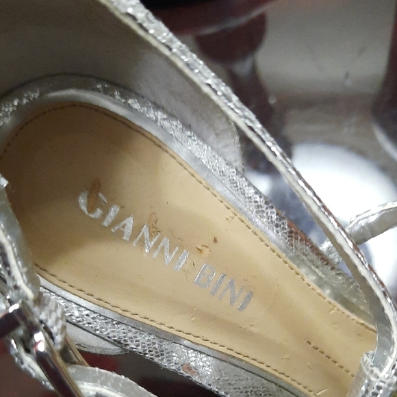 Gianni Bini Silver Glitter Heels - Picture 2 of 12